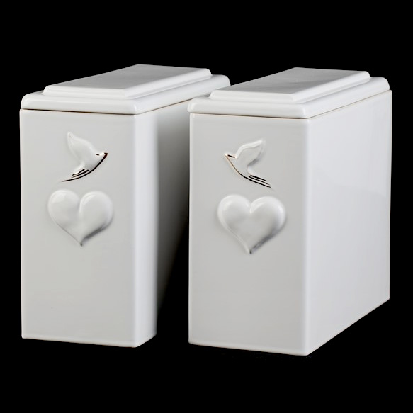 "Ons hart vliegt samen verder" (set van twee urnen) - Afbeelding 3