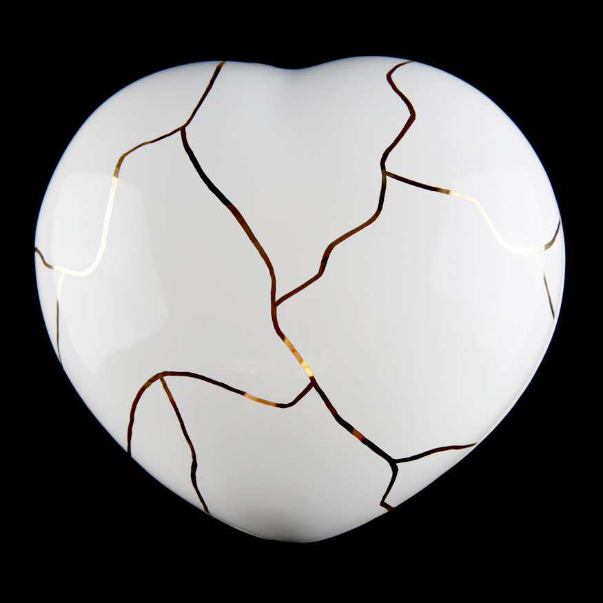 "Lieve hart" "Kintsugi" (Gemaakt van zuivere gouden legering) - Afbeelding 5