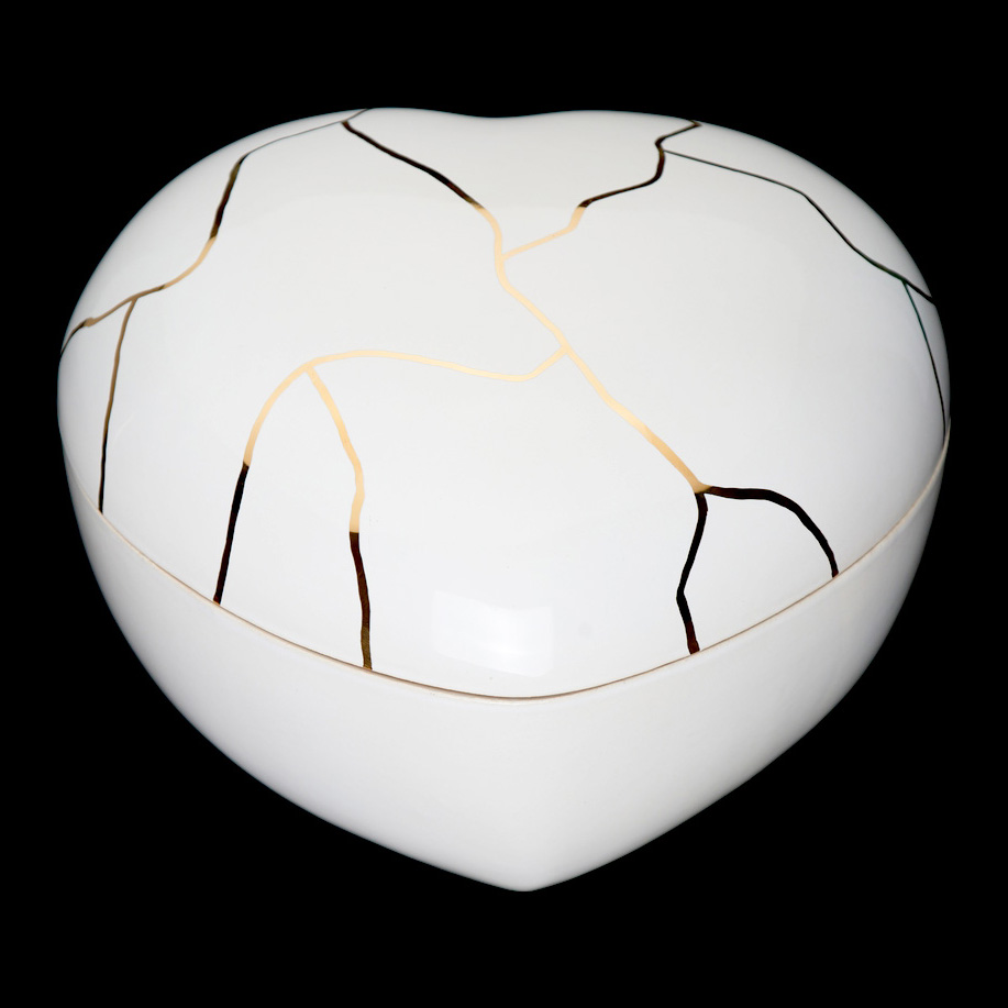 "Lieve hart" "Kintsugi" (Gemaakt van zuivere gouden legering) - Afbeelding 6