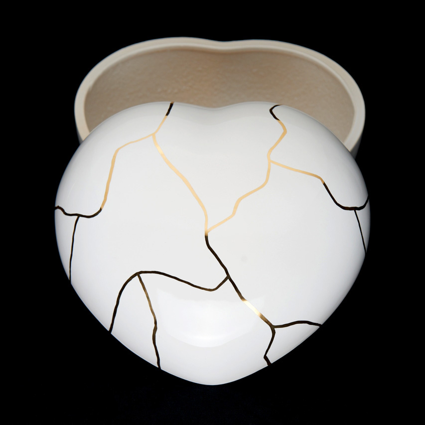 "Lieve hart" "Kintsugi" (Gemaakt van zuivere gouden legering) - Afbeelding 4