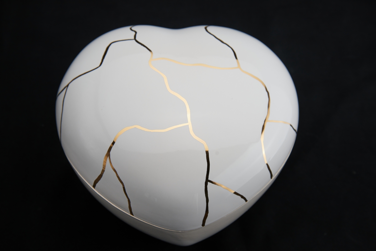 "Lieve hart" "Kintsugi" (Gemaakt van zuivere gouden legering) - Afbeelding 7