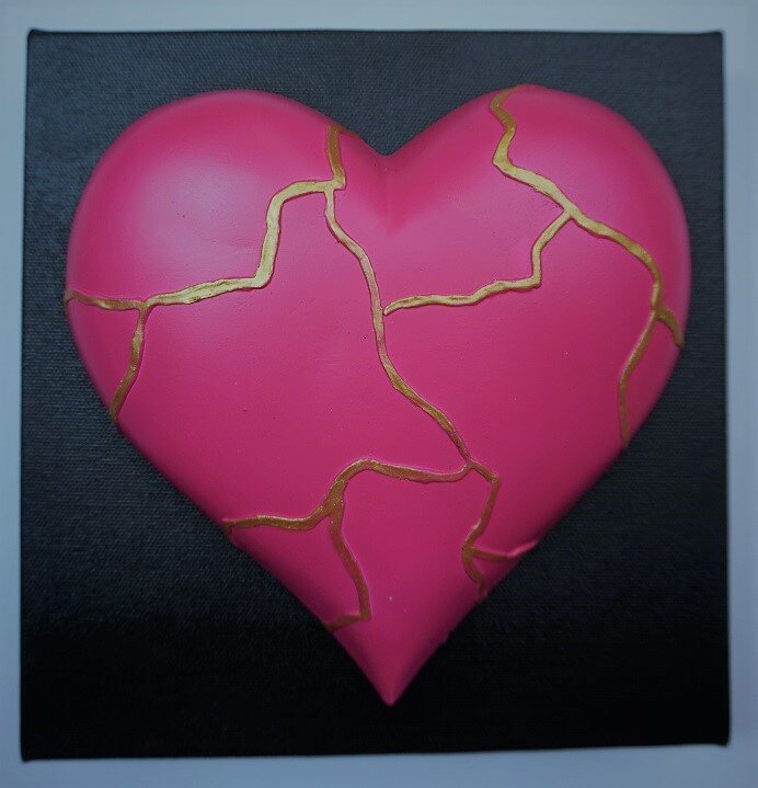 "Lieve hart" "Kintsugi" (Gemaakt van zuivere gouden legering) - Afbeelding 12