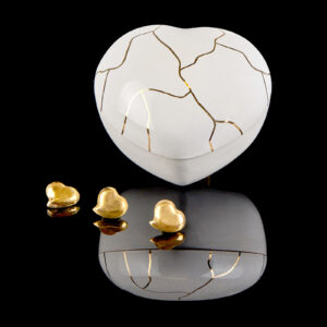 "Lieve hart" "Kintsugi" (Gemaakt van zuivere gouden legering)